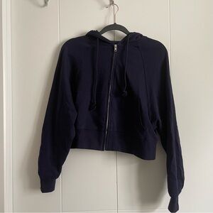 3/$45 Navy Blue Boxy Raglan Sleeve Hoodie